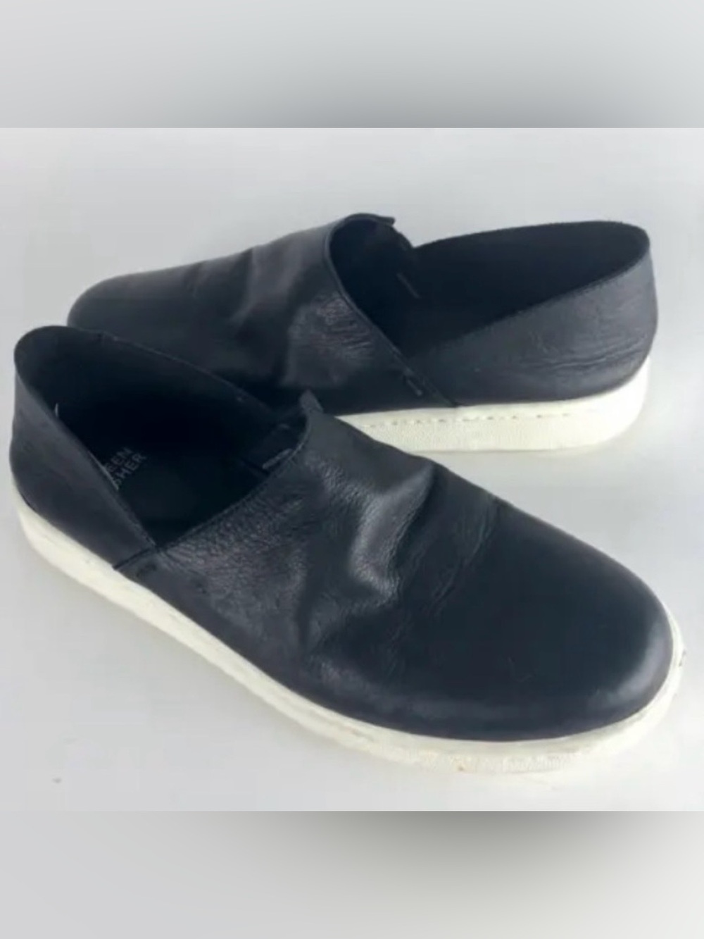Eileen Fisher 8 minimalist loafer foldover mule convertible leather sneakers
